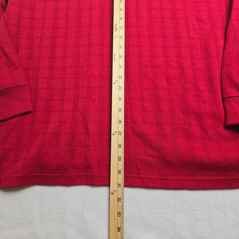 Saddlebred Mens XXL Red Long Sleeve Collared Polo Shirt Textured NWT Pullover - Picture 5 of 11